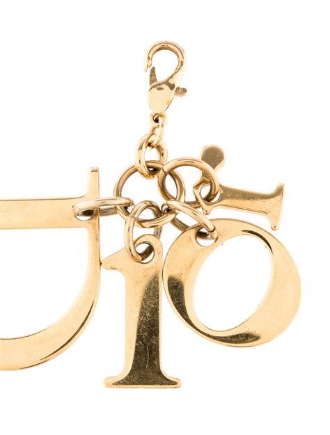 dior keychains|christian dior logo keychain.